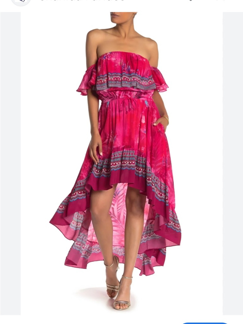 Shahida Parides High-Low Off-Shoulder Maxi Dress